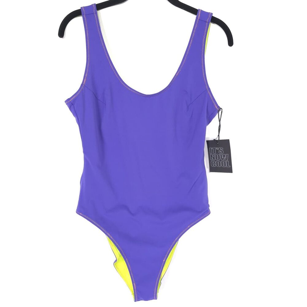 IT'S NOW COOL Women's New Swimsuit LARGE Reversible The Contour Revo INC1114ULVL